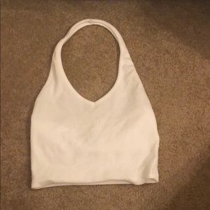 White Halter Crop Top